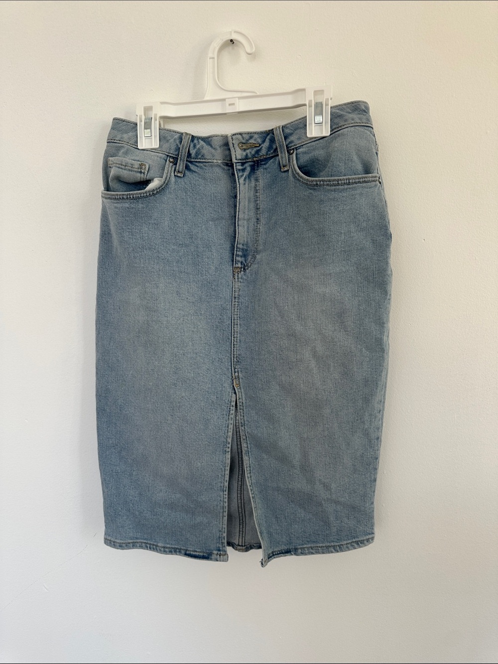 Forever 21 Light Blue Denim Pencil Skirt with Front Slit
